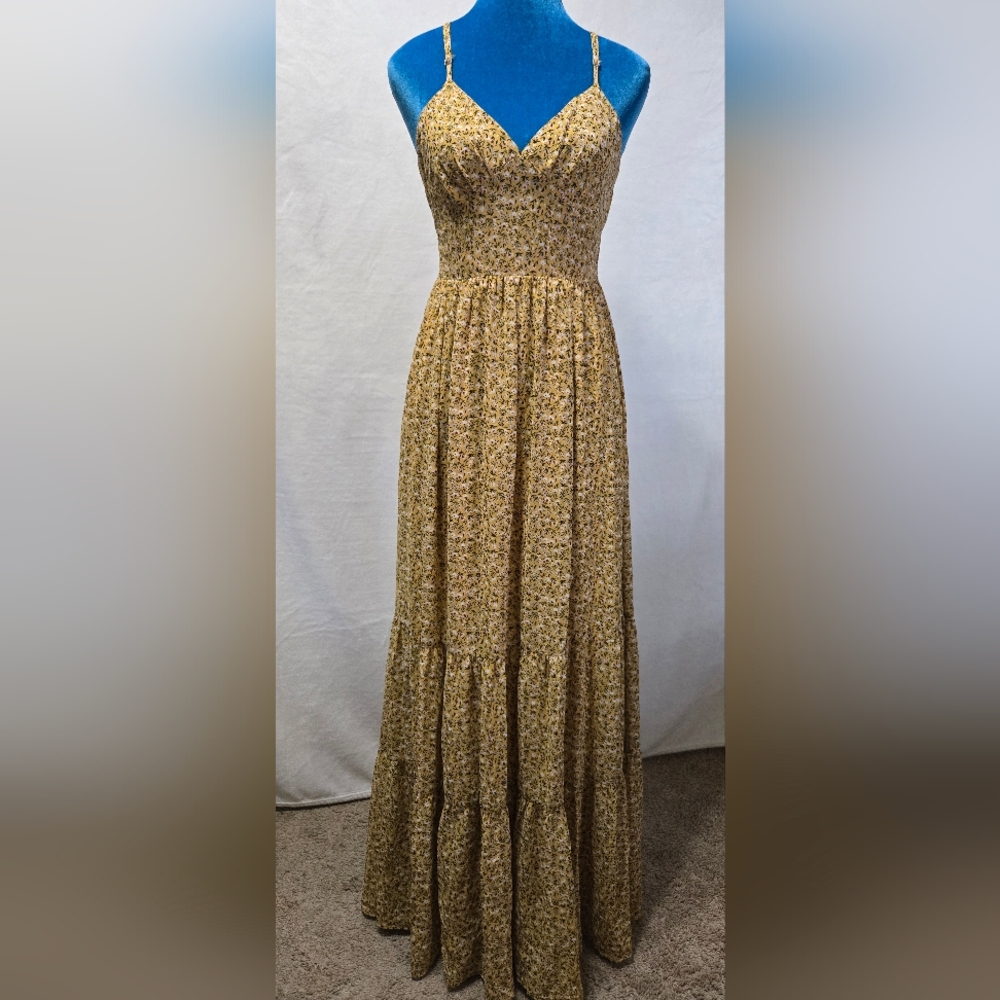 Floral Yellow Maxi Dress